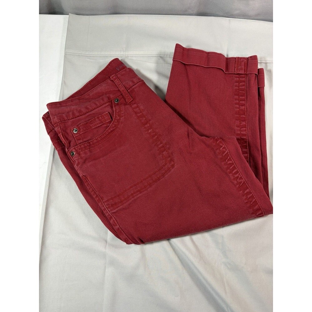 Faded Glory Women's Red Denim  Cropped Jeans Size 12